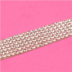 Стразы самоклеящиеся, d=2×14 мм, 4.5±0.5 м, цвет серебряный