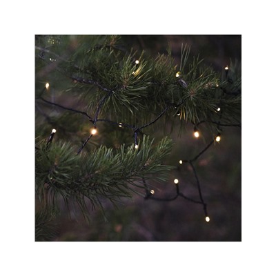 Гирлянда «Нить» 10 м, IP44, УМС, тёмная нить, 100 LED, свечение тёплое белое, 220 В