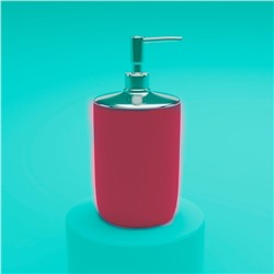 Набор аксессуаров для ванной комнаты «Тринити», 6 предметов, мыльница, дозатор для мыла, два стакана, ёрш, ведро, розовый