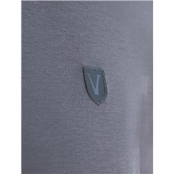 Футболка поло с воротником на пуговицах из полотна пике с меланжевым плетением с эластаном