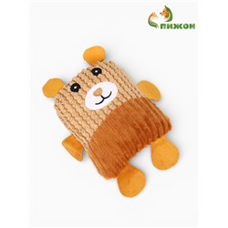 Мягкая игрушка для собак «Медведь», 20 см, с пищалкой, коричневая