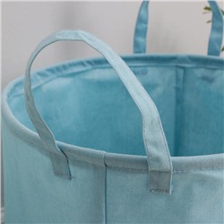 Корзина бельевая текстильная «Мишутка», 36×35 см, голубая