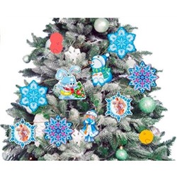 Гирлянда на нитях "Рождественская" (9 фигурок + золотой шнур 2 м),