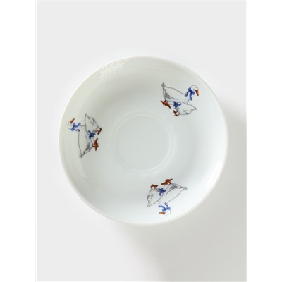 Блюдце Добрушский завод «Гуси», d=15 см, 250 мл, фарфор, белое