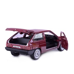 Машина металл LADA-2108 "Спутник" 12 см, (двери, багаж, вишневый) инерц, в коробке