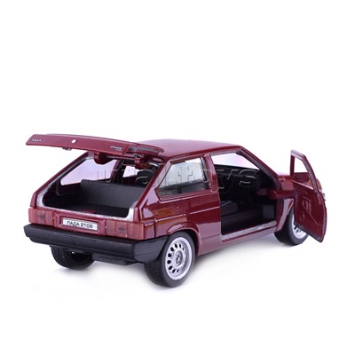 Машина металл LADA-2108 "Спутник" 12 см, (двери, багаж, вишневый) инерц, в коробке