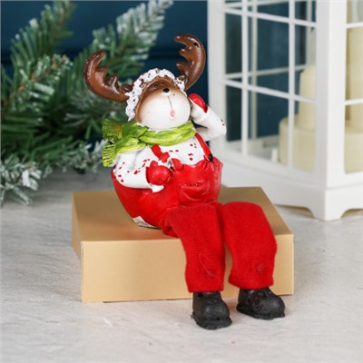 Фигурка Олень висячие ножки 9 см / CHR222 /уп 2/192/Новый год