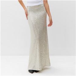 Юбка макси из пайеток женская MIST, размер 46, серебряный