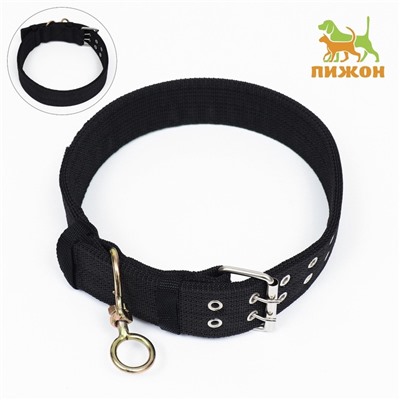 Ошейник четырехслойный с вертлюгом, 80×4.9 см, ОШ 64-74 см, полиэстер, чёрный