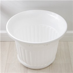 Горшок для цветов с поддоном «Лозанна», 40 л, пластиковый, белый