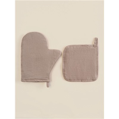 Набор кухонный SL HOME Coniferous: варежка 20×28 см, прихватка 19×19 см, лён 100%,180 г/м²