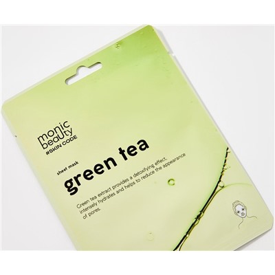 Маска для лица MONIC BEAUTY MB Skin Code Тканевая ЗЕЛЕНЫЙ ЧАЙ 25мл