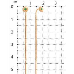 Серьги-продёвки из золочёного серебра с изумрудом 925 пробы п7-234з433
