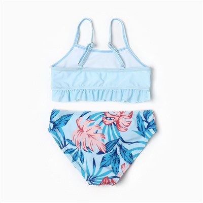 Купальник раздельный для девочек, цвет голубой, рост 104-110 см