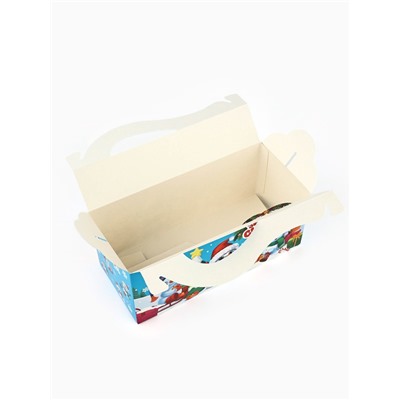 Коробка новогодняя подарочная складная «Снеговички», 23×10×10 см