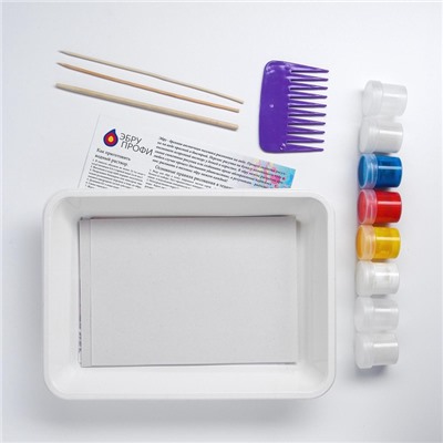 УЦЕНКА Набор для творчества. Рисование в технике ЭБРУ, 4 цв