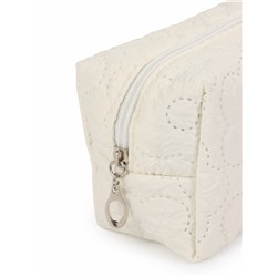 Косметичка женская «Цветочек», ручка из бусин, молочная