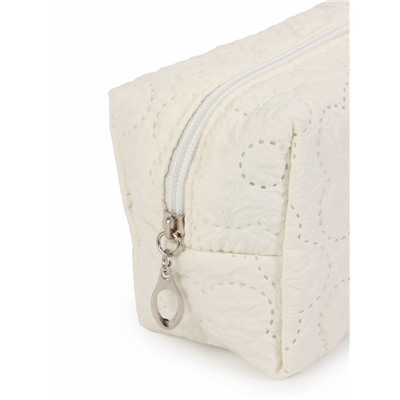 Косметичка женская «Цветочек», ручка из бусин, молочная