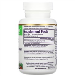 Paradise Herbs, Olive Leaf, 60 Vegetarian Capsules