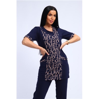 Костюм с брюками 346 (Темно-синий)