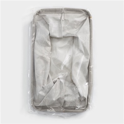 Корзина для хранения с ручками Доляна «Мрамор», 28×16×16 см, серая