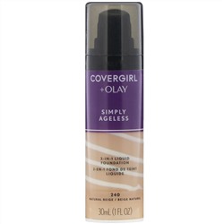Covergirl, Olay Simply Ageless,  3-in-1 Foundation, 240 Natural Beige, 1 fl oz (30 ml)