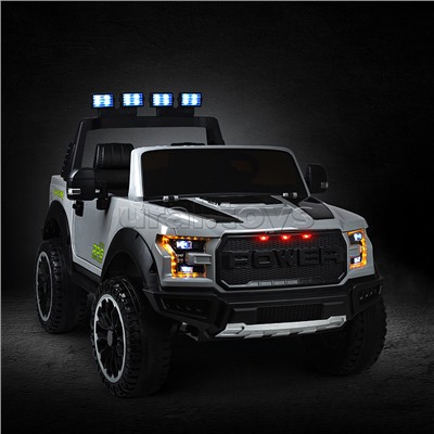 Электромобиль "Мощность скорости" на аккумуляторе, с р/у управлением, в коробке (серый)