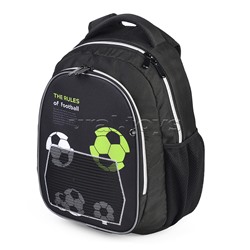 Рюкзак облегченный "Футбол" с анатомической спинкой, 2 отделения на молнии, на каждой молнии 2 бегунка, размер 40х32х16см, эргономичная анатомическая спинка, мягкие широкие регулируемые лямки, застежка спереди, внутри дополнительные отделения, органайзер