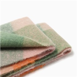 Шарф зимний объемный с кистями MINAKU, принт клетка, размер 210×38+18 см