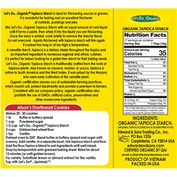 Edward & Sons, Let's Do Organic, органический тапиоковый крахмал (мука), 170 г (6 унций)