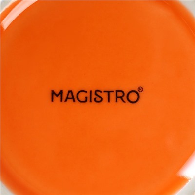Кокотница Magistro «Церера», 80 мл, d=7.5 см, фарфор, оранжевая