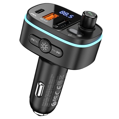 Автомобильный FM-трансмиттер Hoco E62 PD QC3.0 BT (повр. уп.) 20W (black)