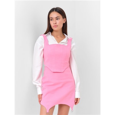 Корсет женский джинсовый MIST: Denim, размер 48, светло-розовый