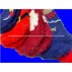 5 ПАР - AMIGOBS носки женские НОРКА "НОВОГОДНИЕ  ПУШИСТИКИ"