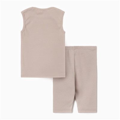 Комплект для девочки (майка и велосипедки) MINAKU, бежевый, рост 104 см