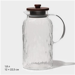 Кувшин для воды «Агат», 1.8 л, 12×22.5 см, стекло, прозрачный