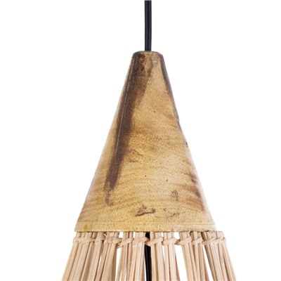 Светильник потолочный из ротанга «Эки», 1×120 Вт, Е27, 30×30×60 см