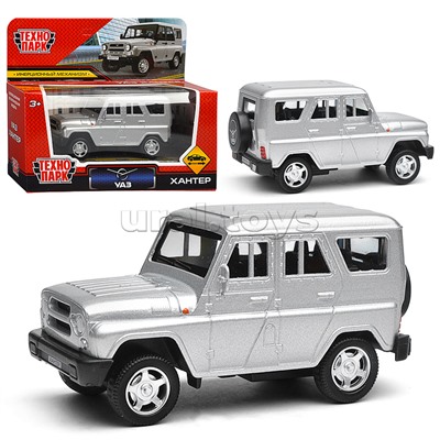 Машина металл UAZ Хантер длина 10,5 см, инерция, серебристый