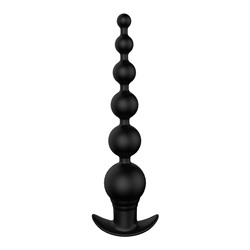 Черный анальный вибромассажер REMOTE GRADUATING BEADS - 20,7 см.