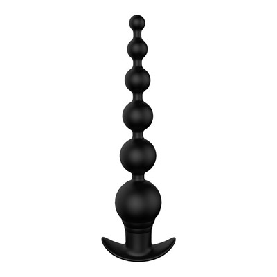 Черный анальный вибромассажер REMOTE GRADUATING BEADS - 20,7 см.