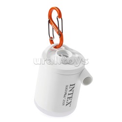 Насос электрический 3.7В на аккумуляторах, с зарядкой от USB, светильник, 2 насадки в комплекте, 66647 INTEX