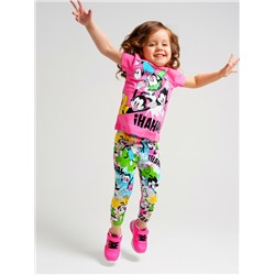 Комплект детский трикотажный для девочек: фуфайка (футболка), брюки (легинсы)