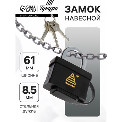 Замок навесной, 60 мм, влагозащищенный, короткая дужка, 3 ключа