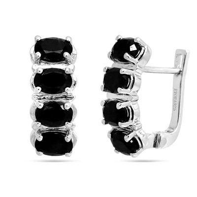 Серьги из серебра сапфир корунд, Киноа