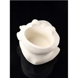 Декоративное кашпо для цветов «Лягушка с лягушонком», 71 мл, 10×10 см, гипс, белое