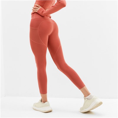 Легинсы спортивные женские MINAKU: SPORTLY, оранжевые, размер 42
