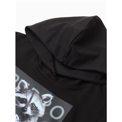 Толстовка детская MINAKU: Exclusive print, чёрная, рост 128 см