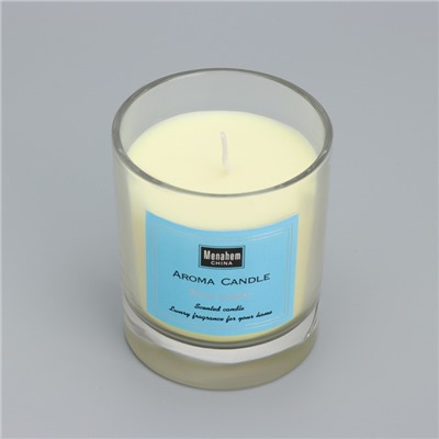 Ароматическая свеча в стакане Aroma Candle, чёрный каштан Бунге, 8×9 см