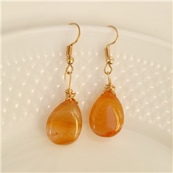 Серьги из натурального камня Сердолик, 1045, арт.218.135
