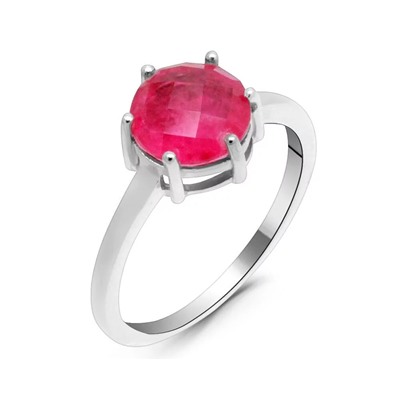 Кольцо из серебра турмалин малиновый выращ., Момент